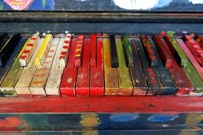 Colorful piano instrument