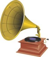 golden gramophone as a graphic image