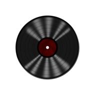 black vinyl record drawing