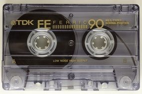 vintage caseete with magnetic tape