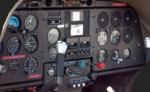 closeup aircraft dashboard