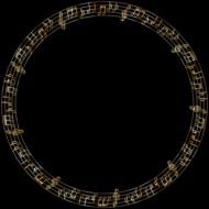 musical circle on a black background