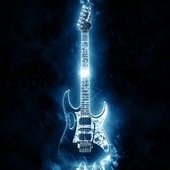 electric guitar in neon lighting