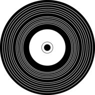 Vinyl Record, black and white