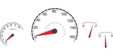 instruments on the car panel as a graphic image