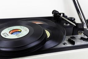 lot of records on the music player