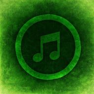 Musical Note symbol, green icon