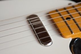 guitar with white body close-up