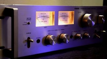 Purple stereo amplifier