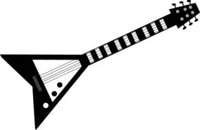 drawing of a black and white electric guitar