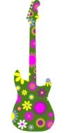 Retro Floral Decorative guitar