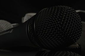 black microphone close up