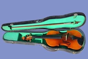 violin in a bright case