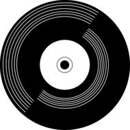 Black icon of vinyl