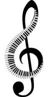 graphic image of a treble clef in notes