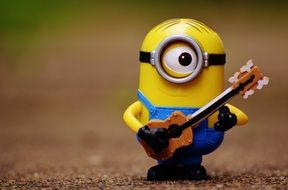 funny minion with guitar