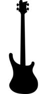 graphic image of a black bass guitar