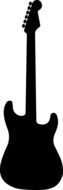 black silhouette of rock guitar on a white background