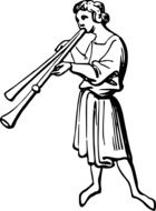 painted musician with a trumpet