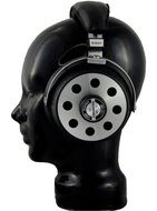mannequin head in headphones