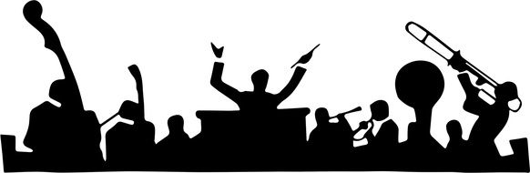 retro orchestra silhouette