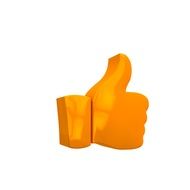 orange Thumb up as a drawing