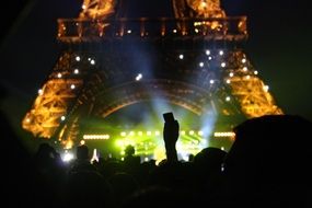 colorful spotlights on stage