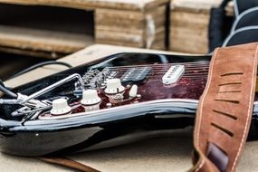 guitar on the table close up