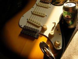 Guitar Stratocaster and Beer