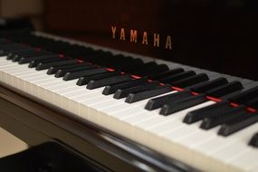 Black and white Yamaha piano