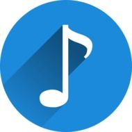 music note in the blue button