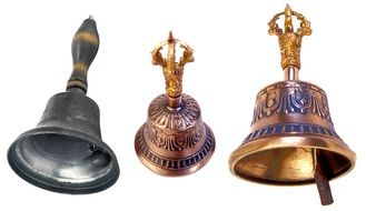 three vintage hand Bells