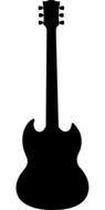 silhouette of gibson guitar