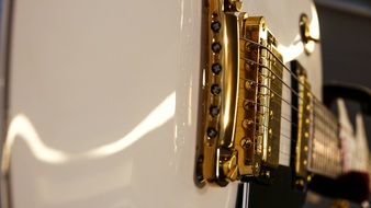 rock guitar with white body