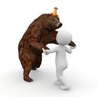 drawn dancing bear and figure