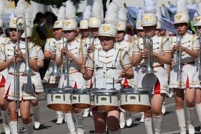 Marching child girl brass Band