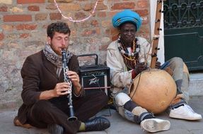 street musicians in venice