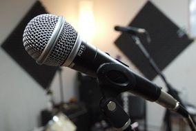 microphone in a studio close-up