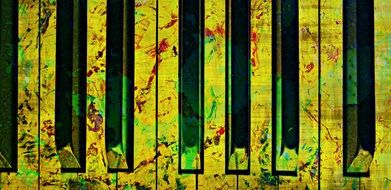 colorful painted Piano keys