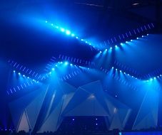 blue neon lights at a concert