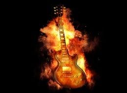 guitar in fire