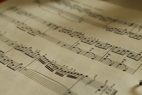 Musical notes on sheet