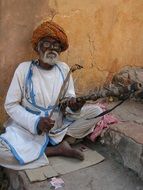 street musician in India