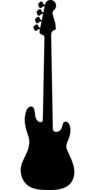 black silhouette of a guitar