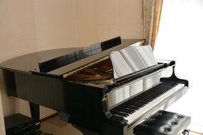 black-white classical piano in the classroom