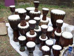 traditional African Drums, Darabuka, on Market