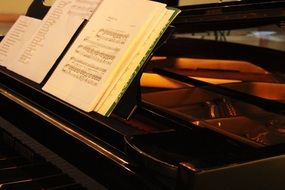 music notebook in front of the musician