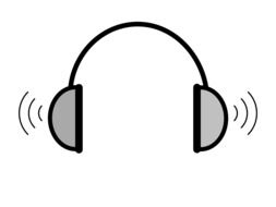 drawing headphones on a white background