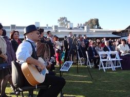 guitarist playing at the wedding