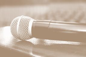 microphone in the blurred background